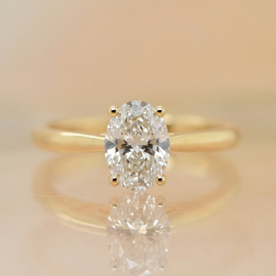 Willow | 2.00ct Oval Cut Lab Grown Diamond Solitaire Engagement Ring | 18ct Yellow Gold