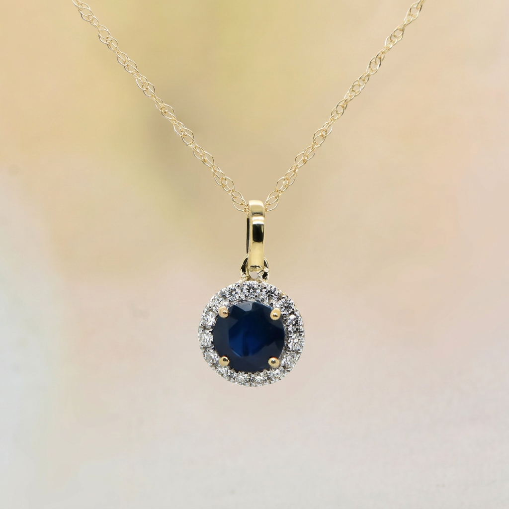 YG Sapphire & Diamond stud earrings
