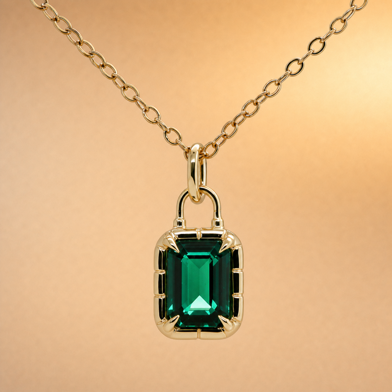 Yellow Gold Emerald pendant