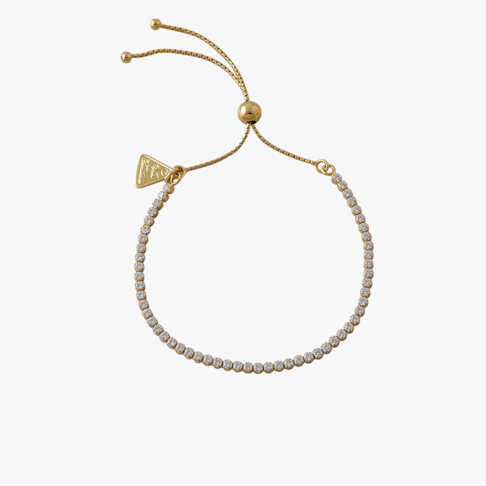 Von Treskow - GOLD PLATED ADJUSTABLE CRYSTAL BRACELET