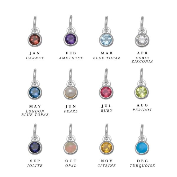 Von Treskow - BOX CHAIN NECKLACE WITH VT MINI HEART & BIRTHSTONE CHARM