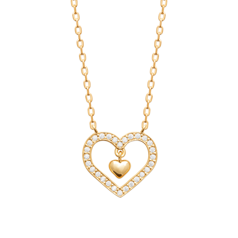 Zoe Austin - 18ct YG Plated open heart with CZ