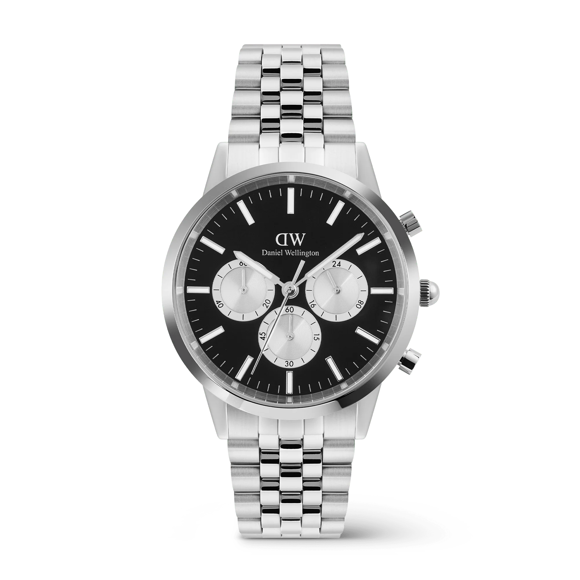 Daniel Wellington - Iconic Chronograph Arch 5-Link Onyx Panda Silver