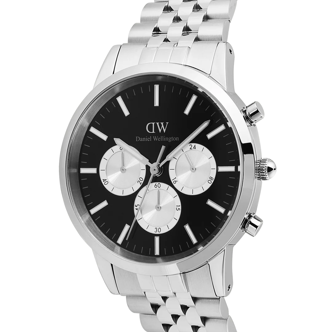 Daniel Wellington - Iconic Chronograph Arch 5-Link Onyx Panda Silver