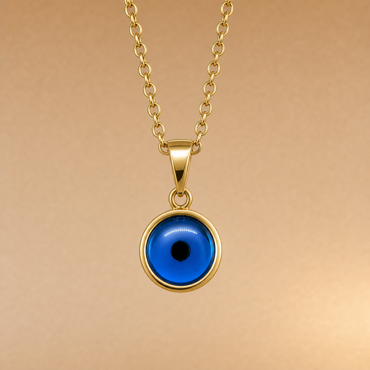 round evil eye pendant - 9ct