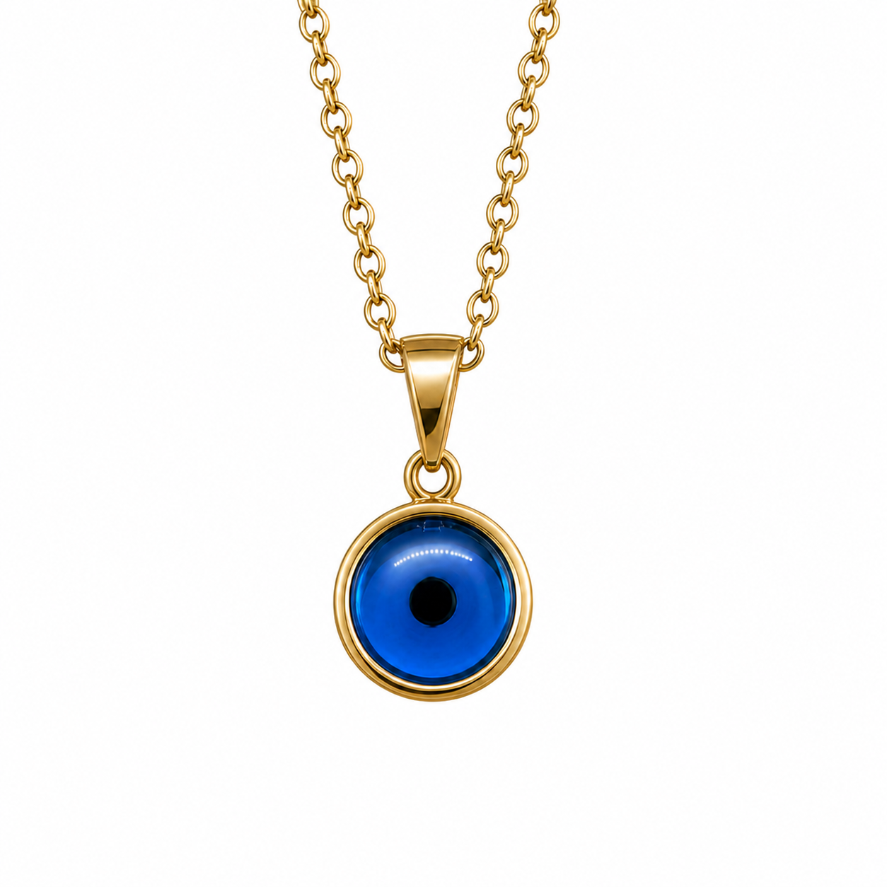 round evil eye pendant - 9ct