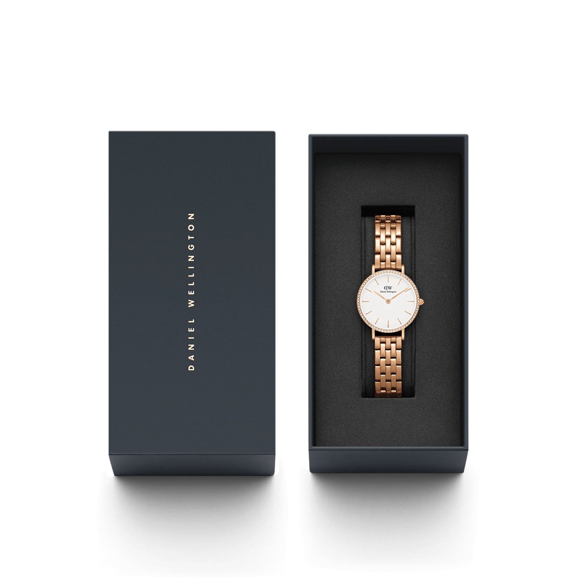 Daniel Wellington - Petite Bezel 5-Link White Rose