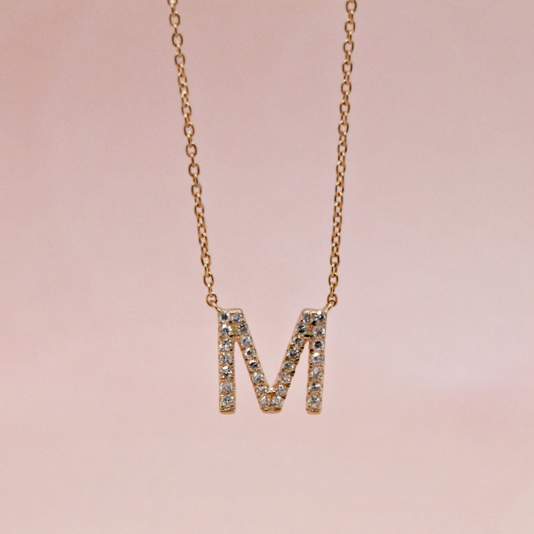 9ct Diamond Initial Necklace